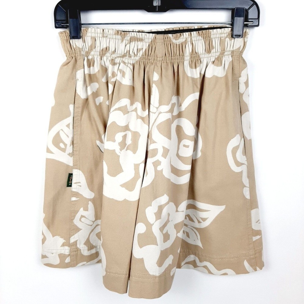 Vintage 1980's Gene Ewing Bis 100% Cotton Beige & White Shorts Womens Petite